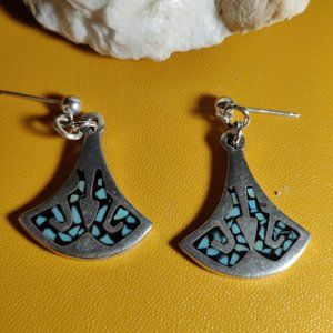 Sterling earrings with turquoise inlay
